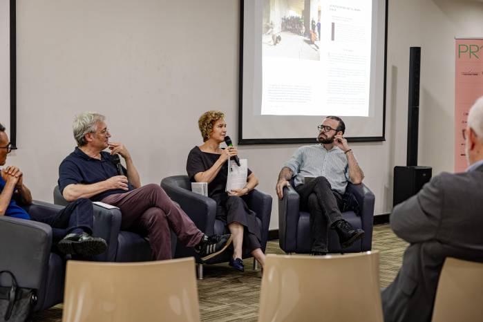 Presentación del libro en Ciudad del Saber. Walo Araujo, Joaquim Noguera, Ximena Eleta de Sierra y Salvador Medina Barahona.