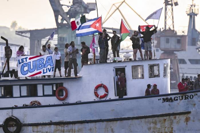 Dentro de la flotilla viajaban activistas procedentes de México, Brasil, Australia, Italia y Estados Unidos.