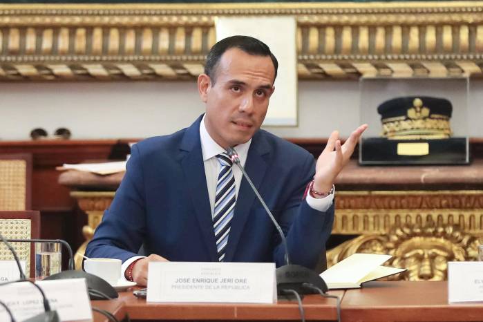 Fotografía de archivo del 20 de enero del 2026 que muestra al presidente de transición de Perú, José Jerí.