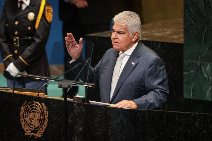 Presidente José Raúl Mulino, durante su comparecencia en Naciones Unidas.