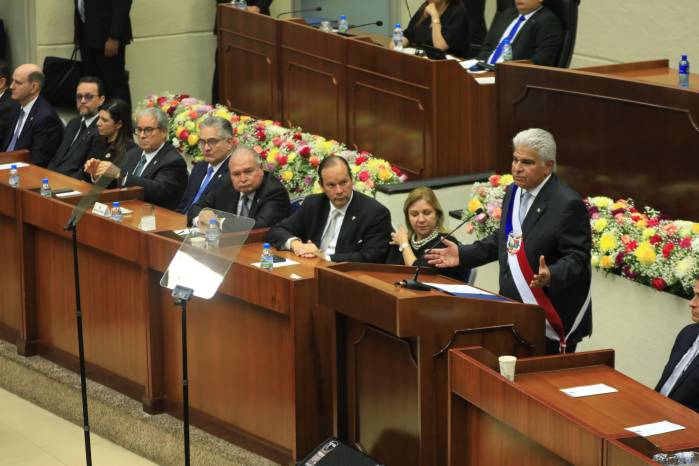 El presidente, durante su informe a la nación.
