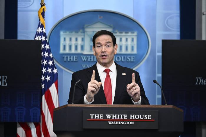 El secretario de Estado de Estados Unidos, Marco Rubio, habla durante una rueda de prensa en la Sala de Prensa Brady de la Casa Blanca en Washington, D.C., el 5 de mayo de 2026.
