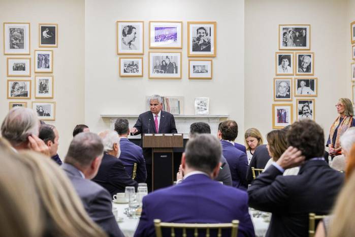 El presidente de la República, José Raúl Mulino, este lunes con directivos de empresas estadounidenses integradas en el Consejo de las Américas.
