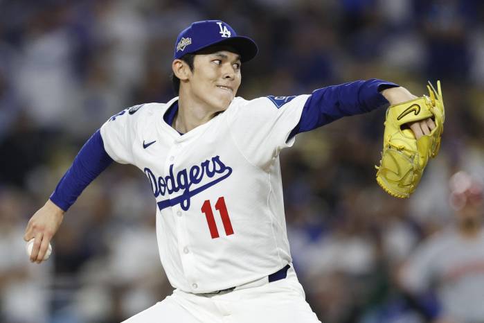 El jugador de Los Ángeles Dodgers, Roki Sasaki.