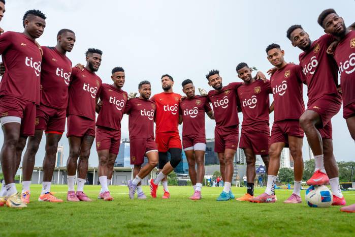 La selección de Panamá durante un entrenamiento.