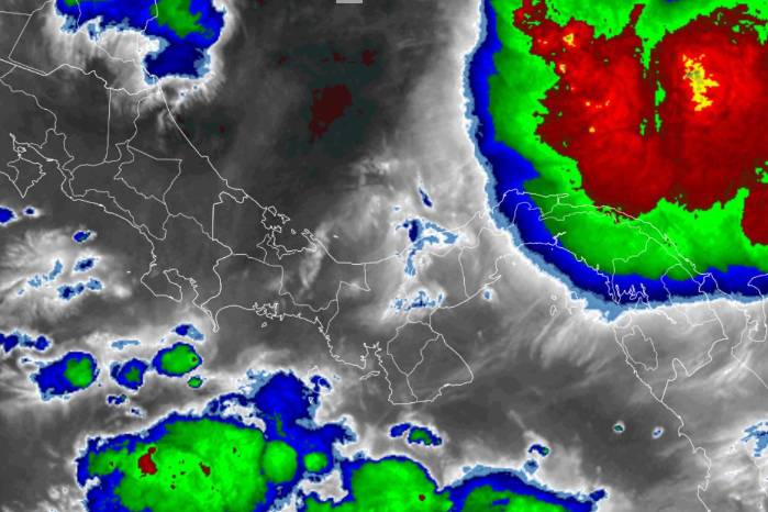 Imagen satelital de vapor de agua para la mañana del 8 de septiembre de 2025.