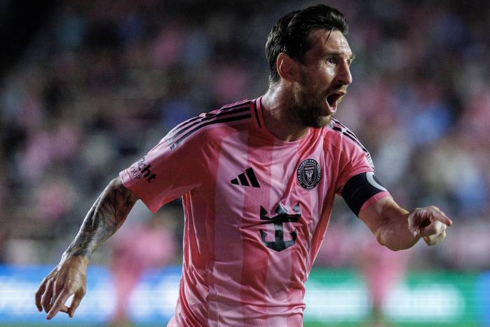 Lionel Messi, del Inter Miami, celebra un gol ante el Nashville.
