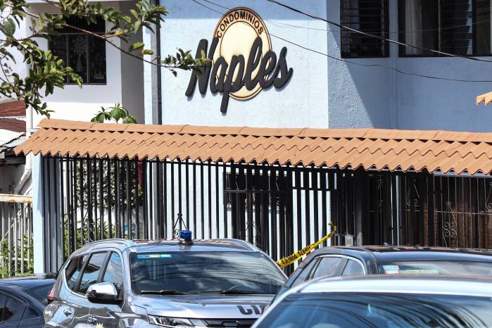 Vista general del condominio Nápoles, donde fue asesinado el oficial retirado del Ejército nicaragüense Roberto Samcam, en San José, Costa Rica, el 19 de junio de 2025.