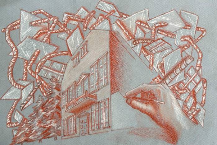 Desde los seis años el artista mostró gran interés por el dibujo y la arquitectura, pilares de esta exhibición.