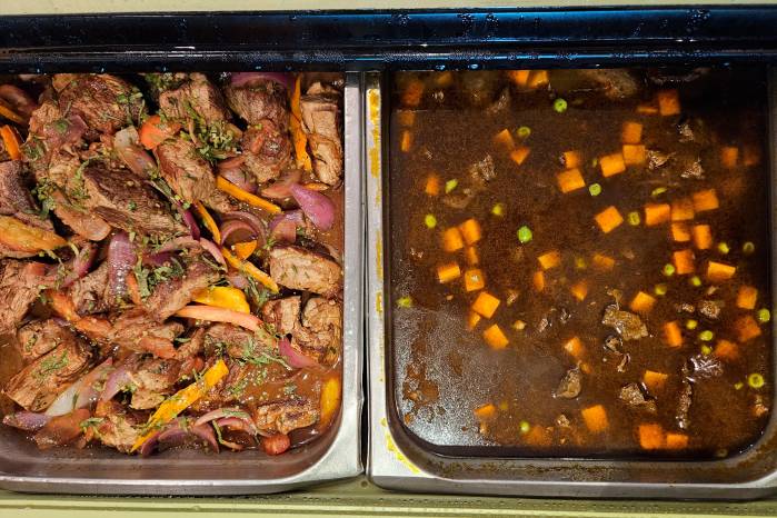 Lomo saltado y seco de res.