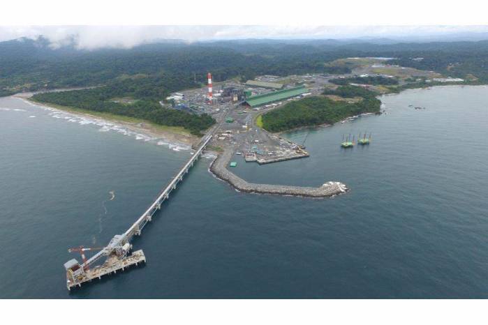 Vista panorámica del yacimiento de la mina Cobre Panamá en Donoso, provincia de Colón