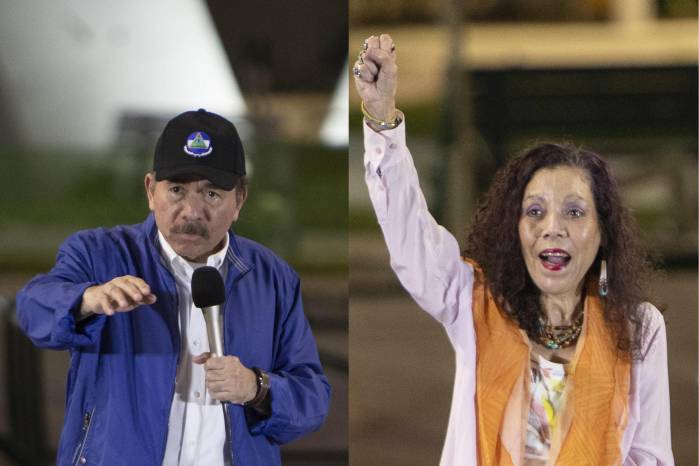 Los copresidentes de Nicaragua, Daniel Ortega y Rosario Murillo.