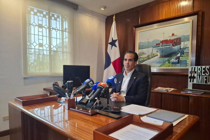 El presidente de la Cámara de Comercio, Industrias y Agricultura de Panamá (Cciap), Aurelio Barría, durante la conferencia de la Cámara Opina este martes 16 de junio.