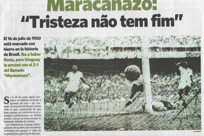 Uruguay se coronaria por segunda ocasión campeón mundial. La victoria 2-1 sobre Brasil haría que se conociera universalmente como El Maracanazo.