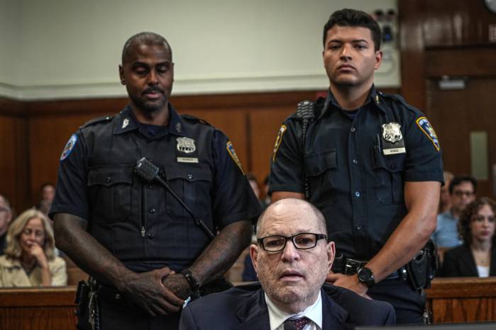 Harvey Weinstein durante su aparición en una corte de Manhattan.