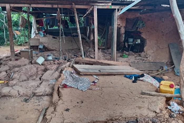 En Cañazas, campesinos también fueron afectados por la destrucción de sus viviendas de quincha.