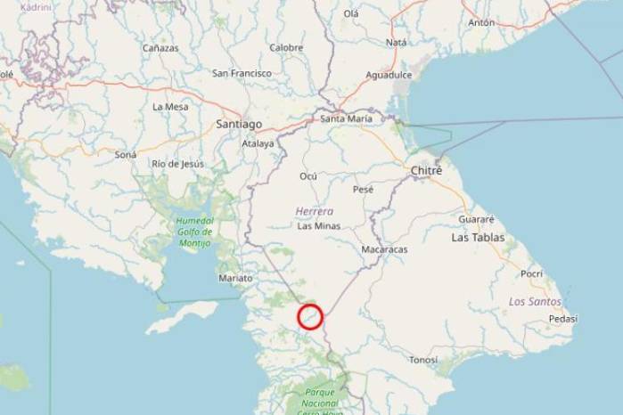 Su epicentro se ubicó a 39 kilómetros al oeste del distrito de Tonosí.
