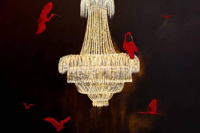 “Fuente”. Acrílico sobre lienzo.Noviembre 2025 (72”x67”).