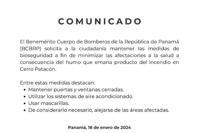 Se reporta incendio en Cerro Patacón