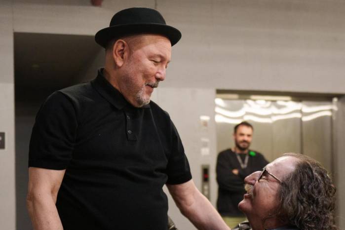 Rubén Blades y Charly García este domingo, previo un concierto de la gira de despedida de Blades en Buenos Aires (Argentina).