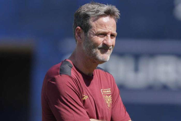 Thomas Christiansen durante un entrenamiento con la selección de Panamá.