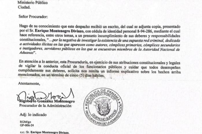 El procurador general de la Administración, Rigoberto González Montenegro