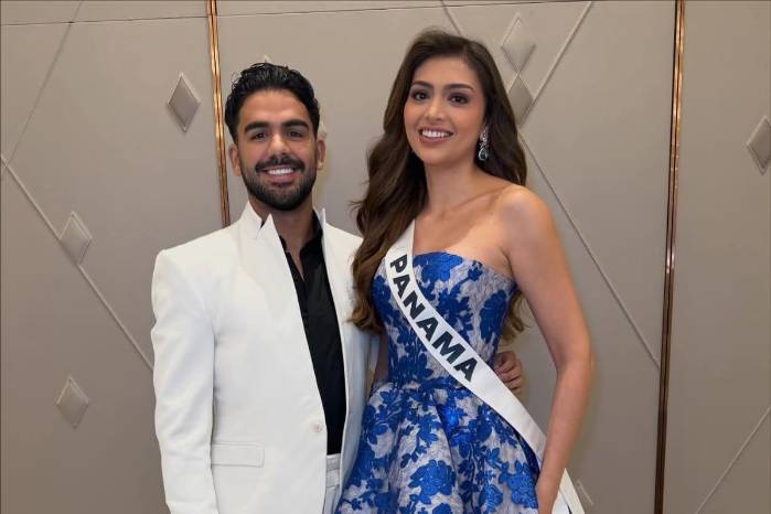 Carlos Adyan junto a Mirna Caballini, Miss Universo Panamá 2025.