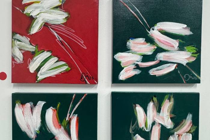 La visión de Fábrega sobre la naturaleza se refleja en estas obras realizadas bajo el expresionismo abstracto.