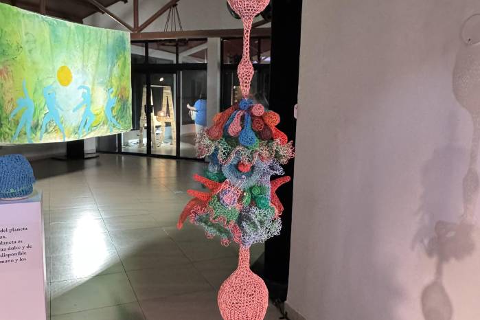 Una de las piezas artísticas de ‘E-Coral’, el proyecto de Beatriz Cecilia Paredes junto a su hija María Alejandra Icaza Paredes.