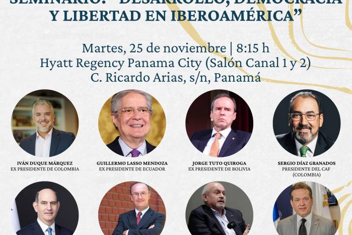 Seminario por la Democracia reunirá a expresidentes y líderes de la región.