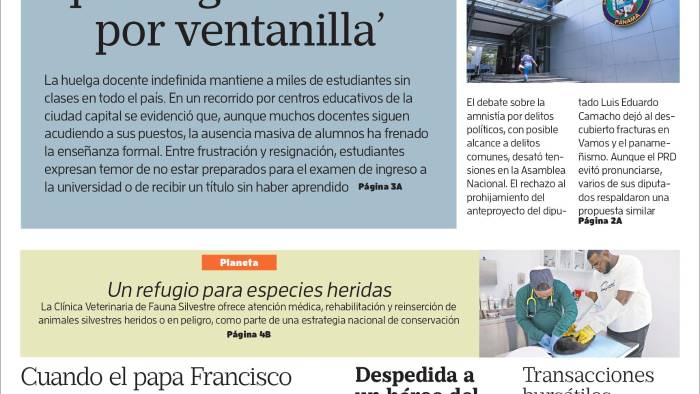 Portada del impreso del 26 de abril de 2025