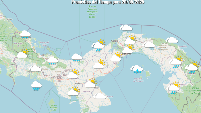 Durante la mañana de hoy, se esperan aguaceros dispersos con tormentas eléctricas en el Caribe y Pacífico.