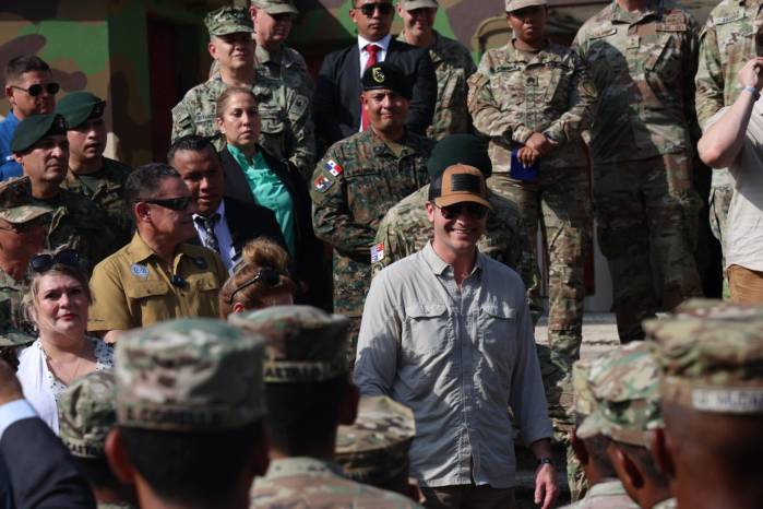 Secretario de Defensa de Estados Unidos, Pete Hegseth durante su visita a Panamá en abri del 2025.