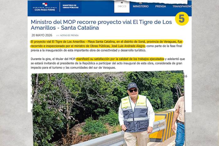 En 2026, Andrade inspecciona la carretera que licitó y manifiesta su ‘satisfacción’ con esta.