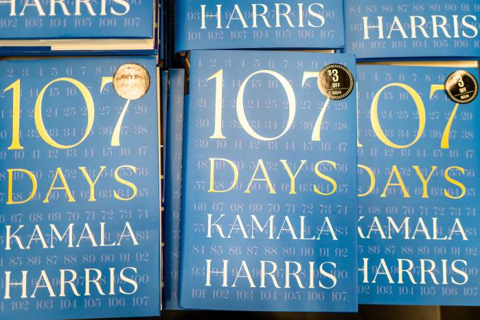 El libro recién publicado de la exvicepresidenta Kamala Harris, “107 Días”.