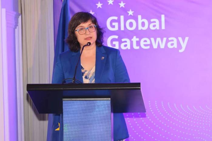 La embajadora de la UE en Panamá, Izabela Matusz, en la apertura del Foro UE-CA 2026 en Panamá.