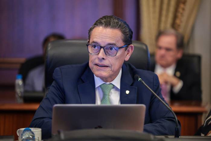 Frank Abrego, titular del Ministerio de Seguridad durante su sustentación en el Consejo de Gabinete.