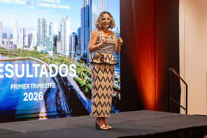 Gloria De León, administradora general de la Autoridad de Turismo de Panamá (ATP) este lunes 11 de mayo durante la presentación de los resultados del primer trimestre 2026.