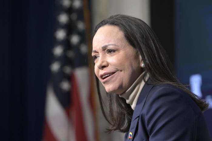 La líder opositora venezolana y Premio Nobel de la Paz, María Corina Machado.