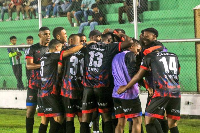 El conjunto del Plaza Amador celebrando uno de los goles contra el Antigua en la Copa Centroamericana de la Concacaf 2025.