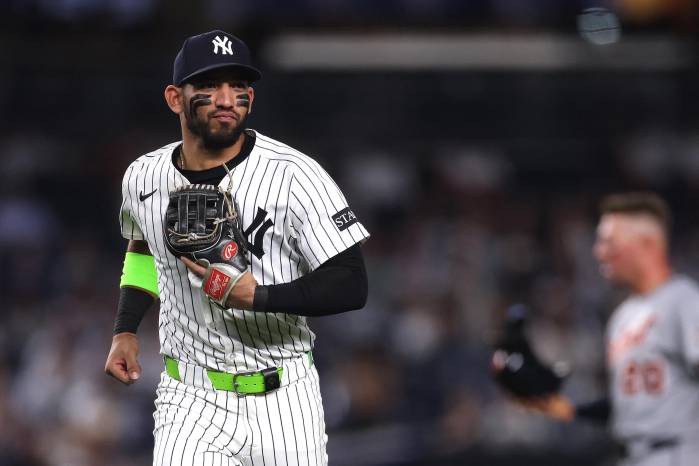 José Caballero durante un partido con los New York Yankees.