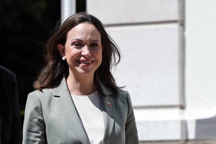 María Corina Machado, líder opositora de Venezuela durante su pasada visita en Portugal.