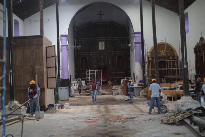 Los trabajos buscan recuperar el templo y garantizar un espacio más seguro para los miles de peregrinos que visitan al Cristo Negro.