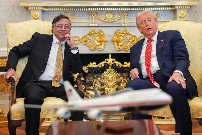 La reunión entre Gustavo Petro y Donald Trump en la Casa Blanca se extendió por más de dos horas y se realizó sin ceremonia oficial ni declaración conjunta.