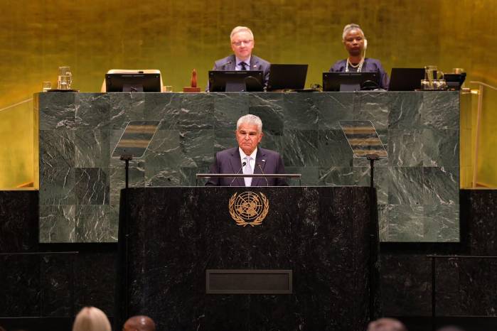 José Raúl Mulino, ayer durante la Asamblea General de la ONU.