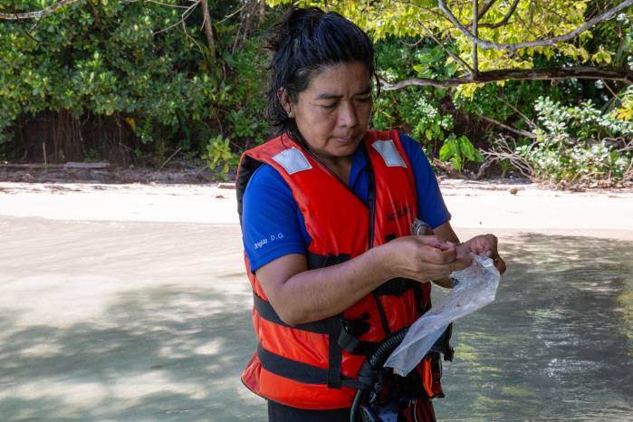 Brígida de Gracia, la única paleontóloga marina gäbe del mundo.