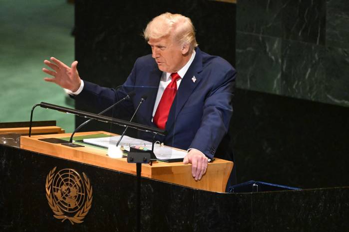 El presidente Donald Trump durante su discurso en la Asamblea General de la ONU.