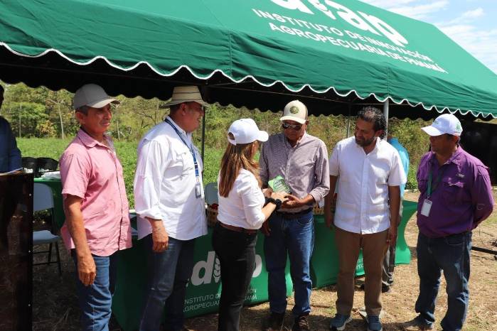 Francisco Morales (productor), Edgar Chacón (Secretaría de Metas), Miriam Vásquez de Ortega (directora encargada del Idiap), José Guerra (Idiap), Carlos Salinas (Senacyt), Gabriel Hernández (representante por MIDA).