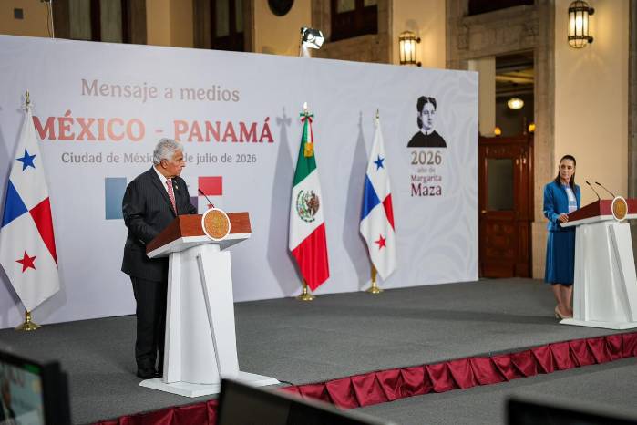 El presidente, José Raúl Mulino, durante su reunión oficial con su homóloga de México, Claudia Sheinbaum Pardo, en la capital azteca.