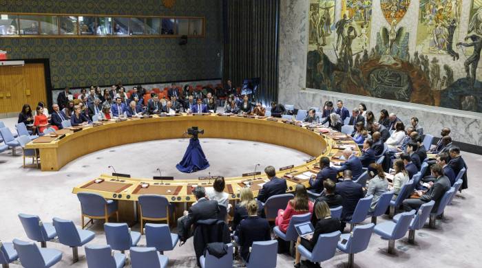 Vista de la votación de una resolución sobre Gaza en el Consejo de Seguridad de la ONU, este 25 de marzo de 2024, en Nueva York (EE.UU.).